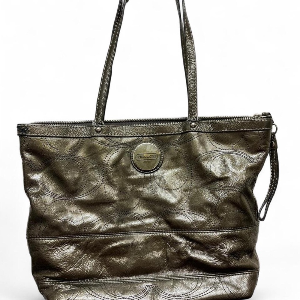 🍂 Coach Bronze Leather Tote Bag